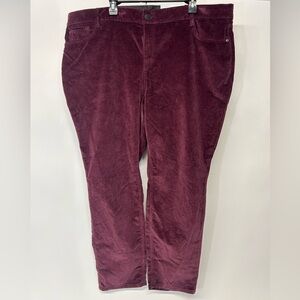 Liz Claiborne NWT Sara Deep Burgundy Slim Leg Pants